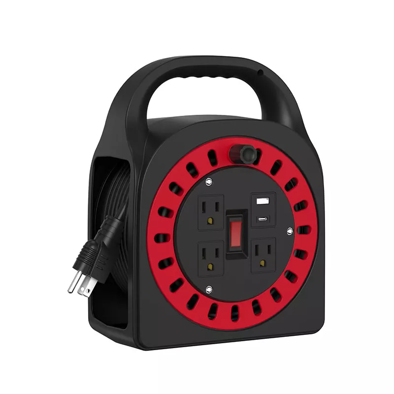 3 розетка Usb пластикалық сым катушкасы 50 фут 3 розетка Usb пластикалық сым катушкасы 50 фут