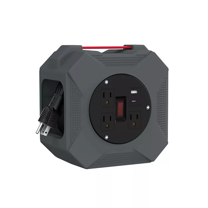 3 розетка Usb2.4a пластикалық сым катушкасы 45 фут