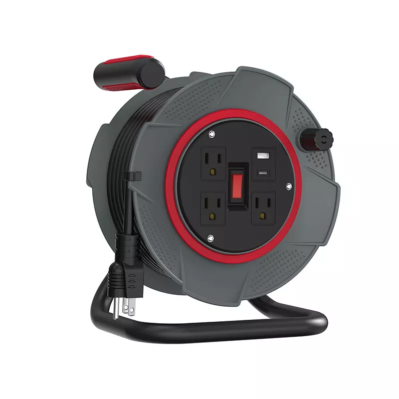 3 розетка Usb пластикалық сым катушкасы 45 фут 3 розетка Usb пластикалық сым катушкасы 45 фут